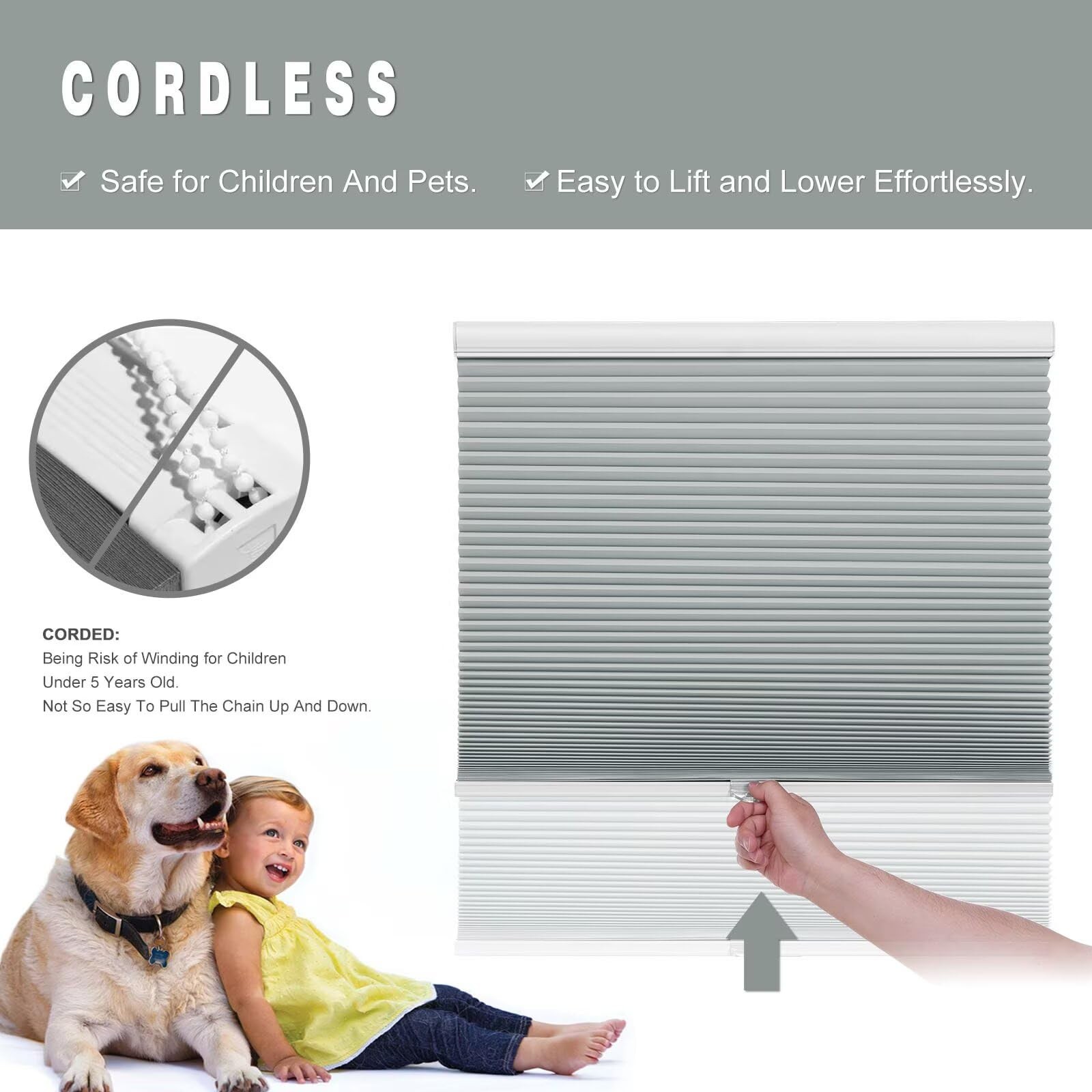 Changshade Gray Blackout Cellular Shades 31×64