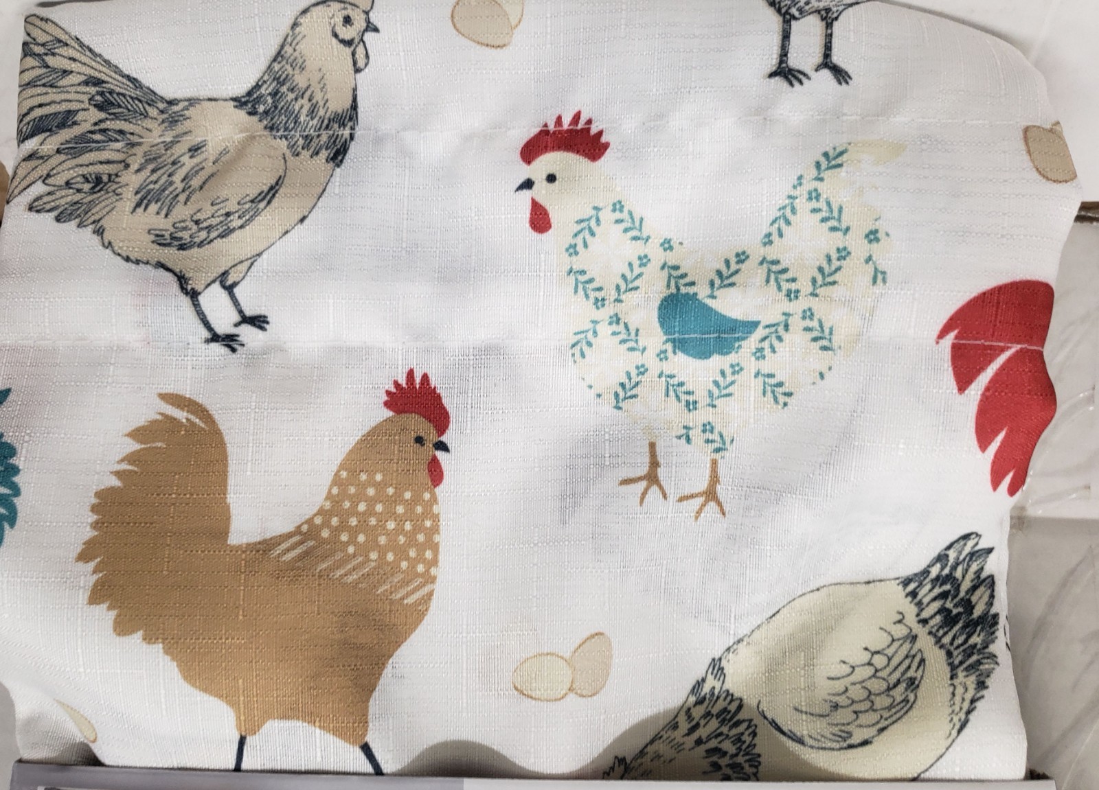 3pc Curtains Set:2 Tiers (28″x36″)& Valance (56″x15″) MULTICOLOR MODERN ROOSTERS