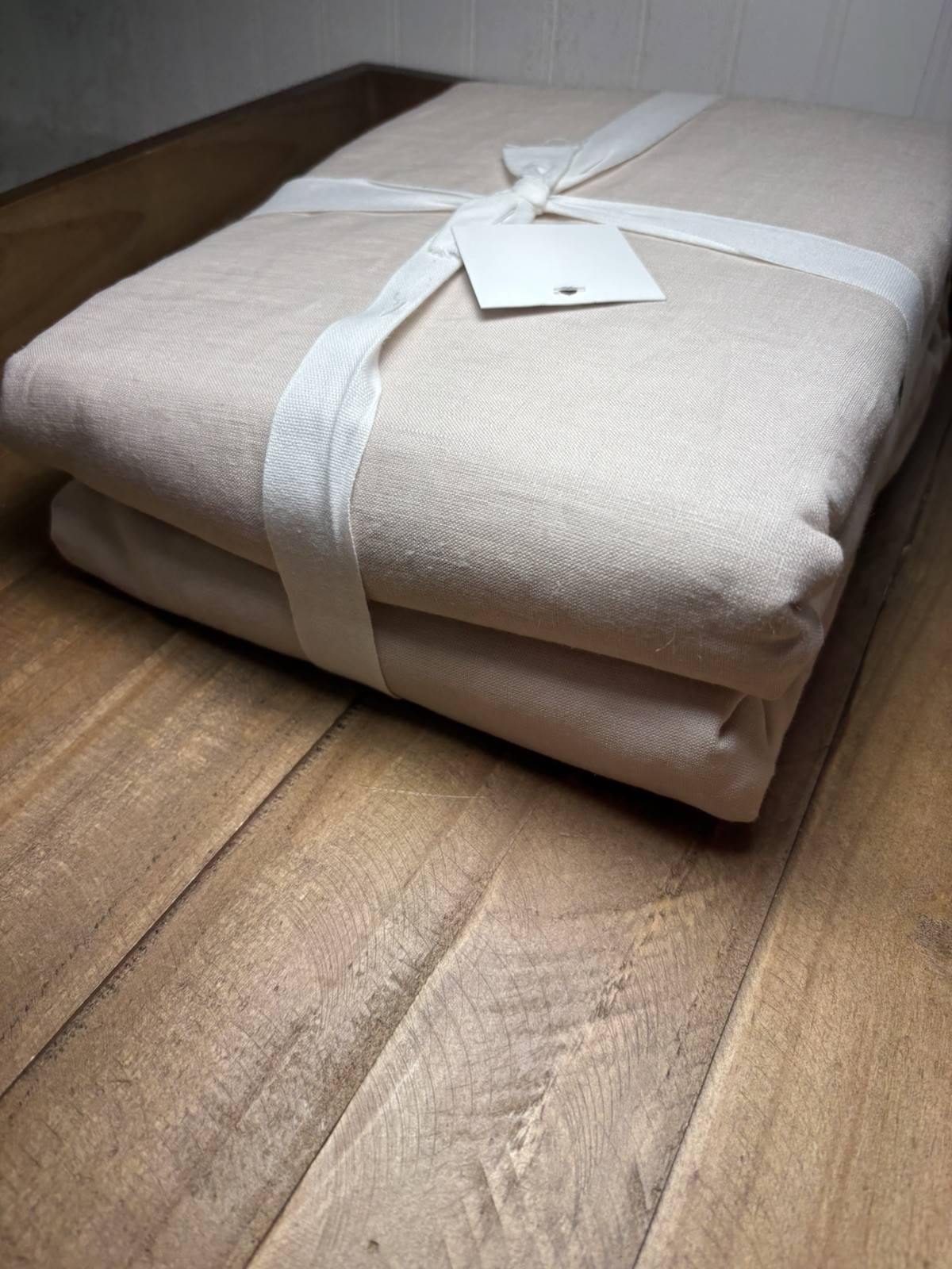 Pottery Barn Belgian Flax Linen Curtain ~ 100”W x 96” ~ Rosewater ~ Light Filter