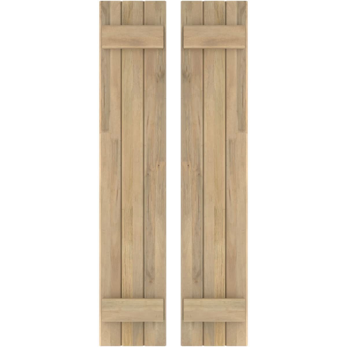 10 1/2″W x 31″H Americraft Three Board (2 Batten) Exterior Real Wood Joined B…