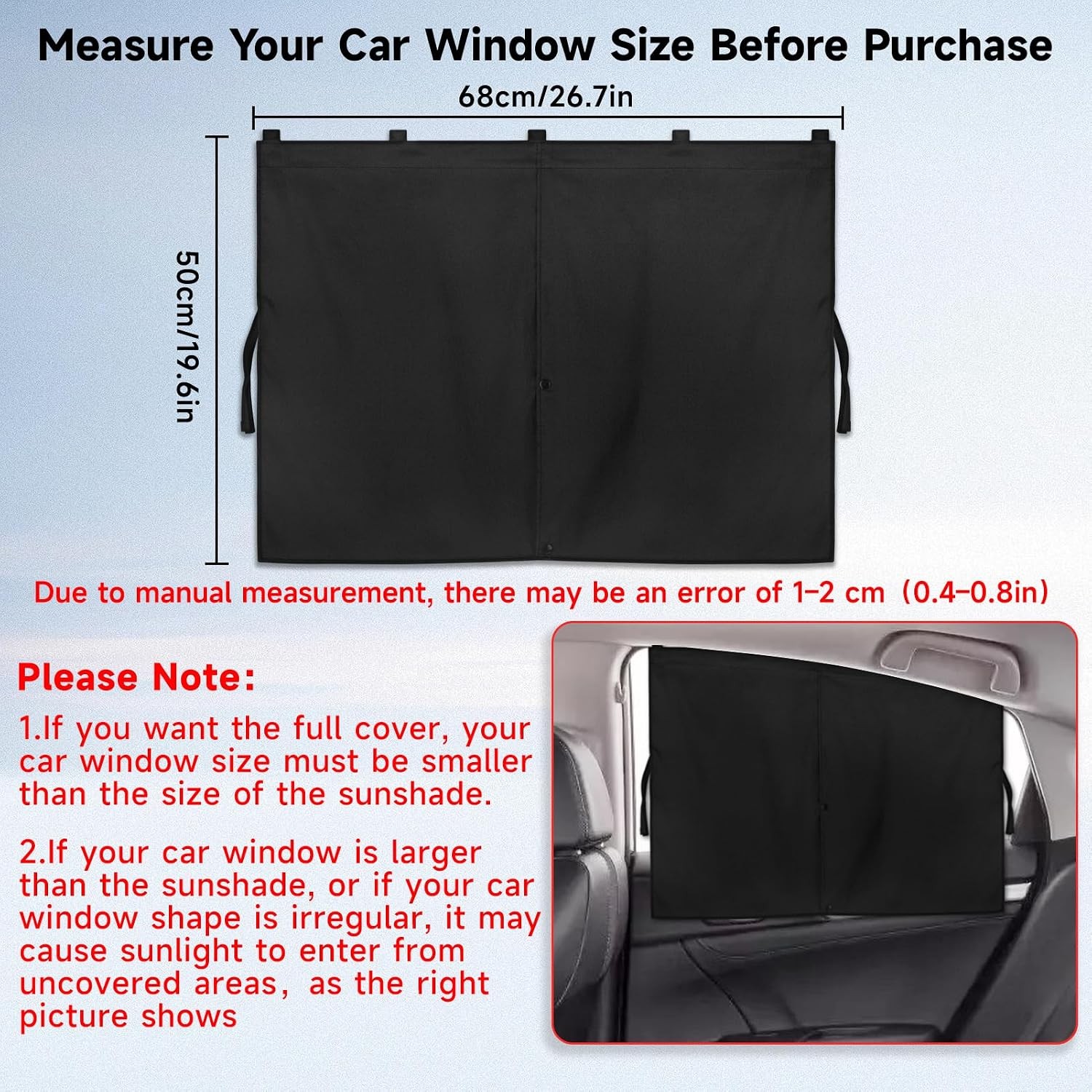 Magnetic Auto Double Layer Side Window Shades for Cars 2 PCS Window Sun Shades