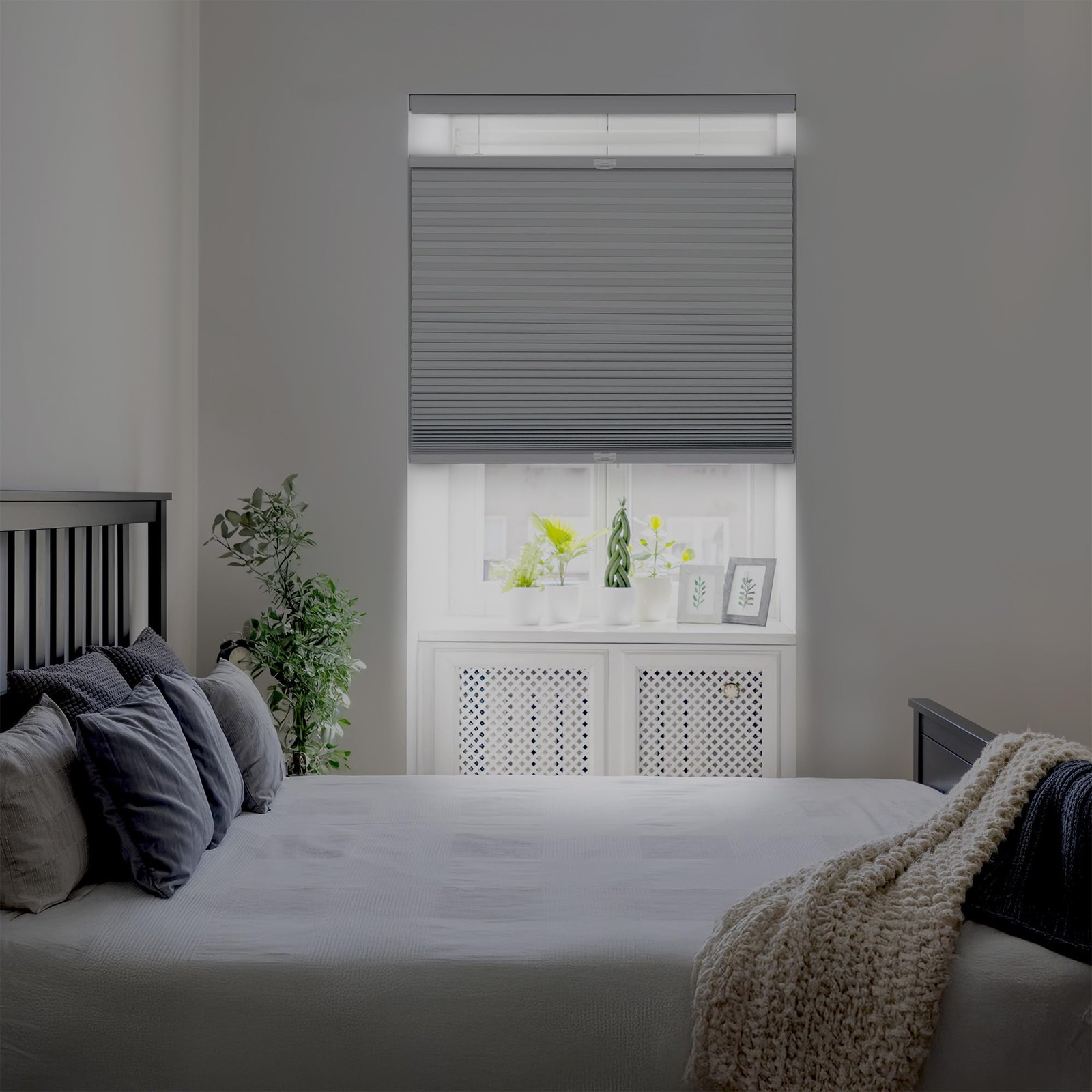 Cordless 1.5″ Blackout Top Down Bottom Up Cellular Shade, Energy Saver, 20.5″…