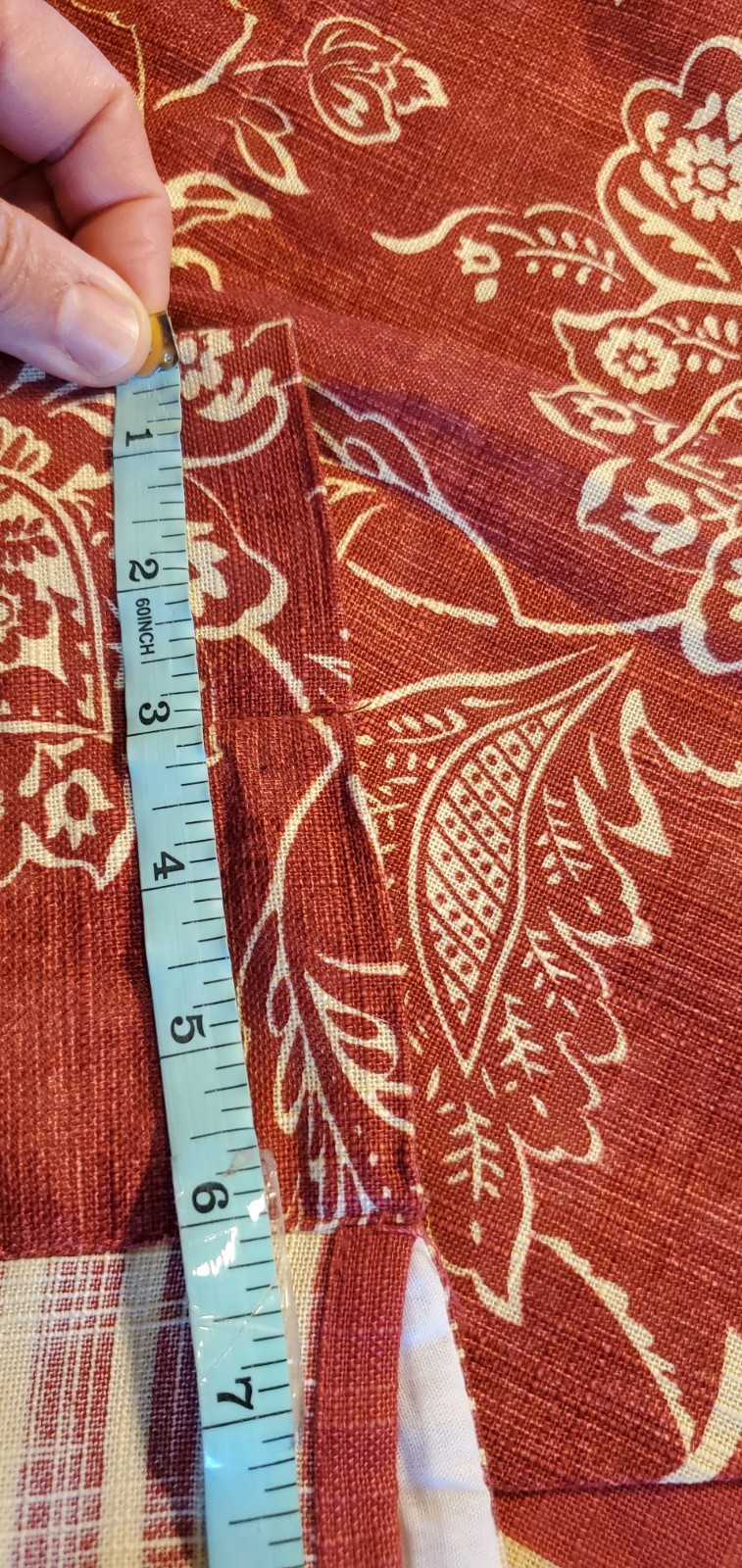 Williamsburg Everard Jacobean Scalloped Valance Red Floral Striped Set Of 3