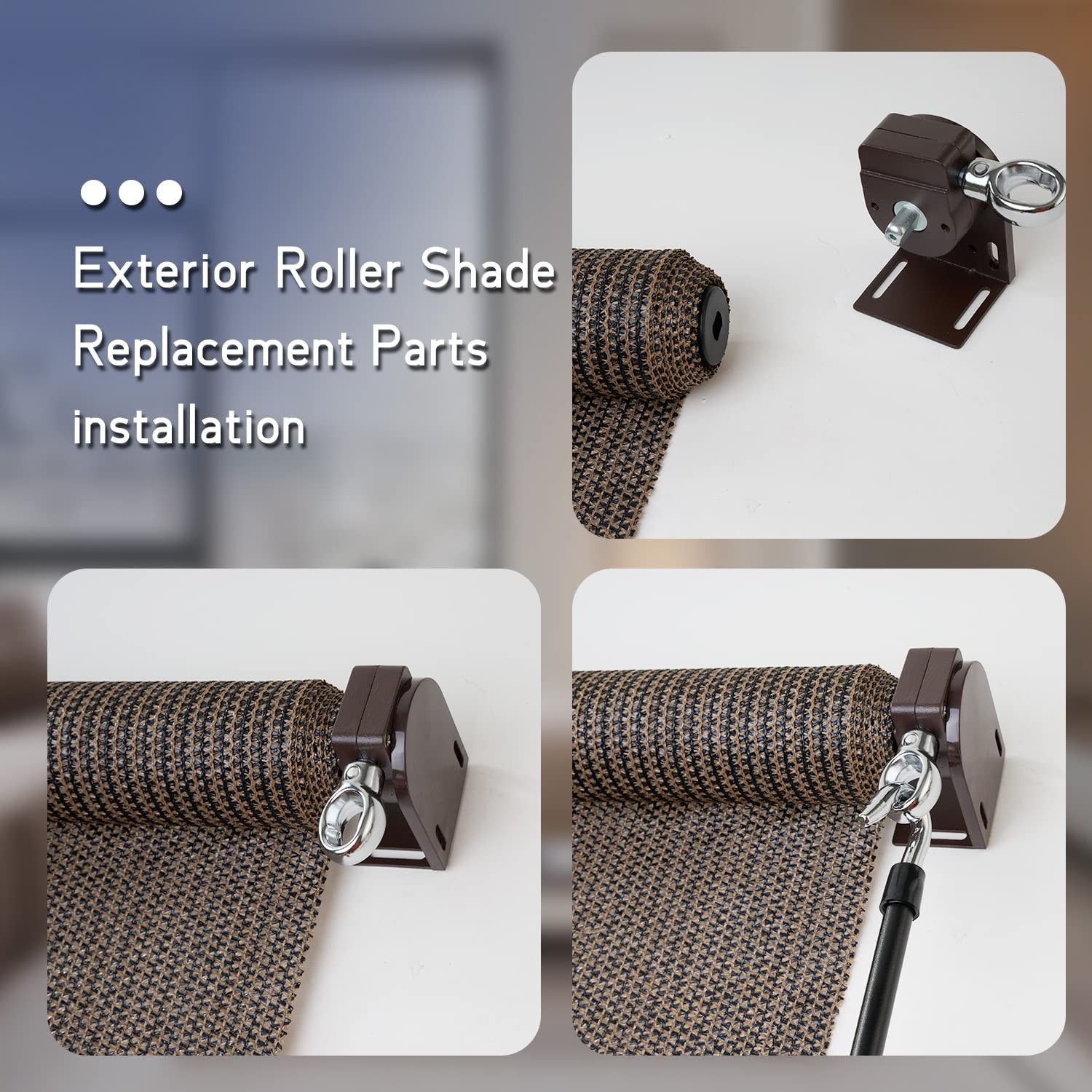 Lihopefe Sunshade Replacement Bracket, Metal Cordless bracket, Brown