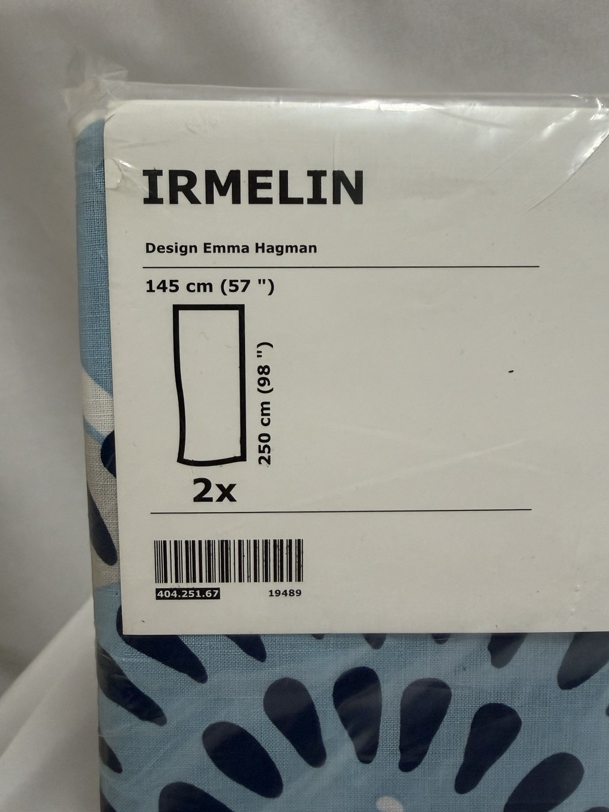 New Irmelin IKEA Emma Hagman Curtain Panels 57” x 98” Modern Floral 100% Cotton