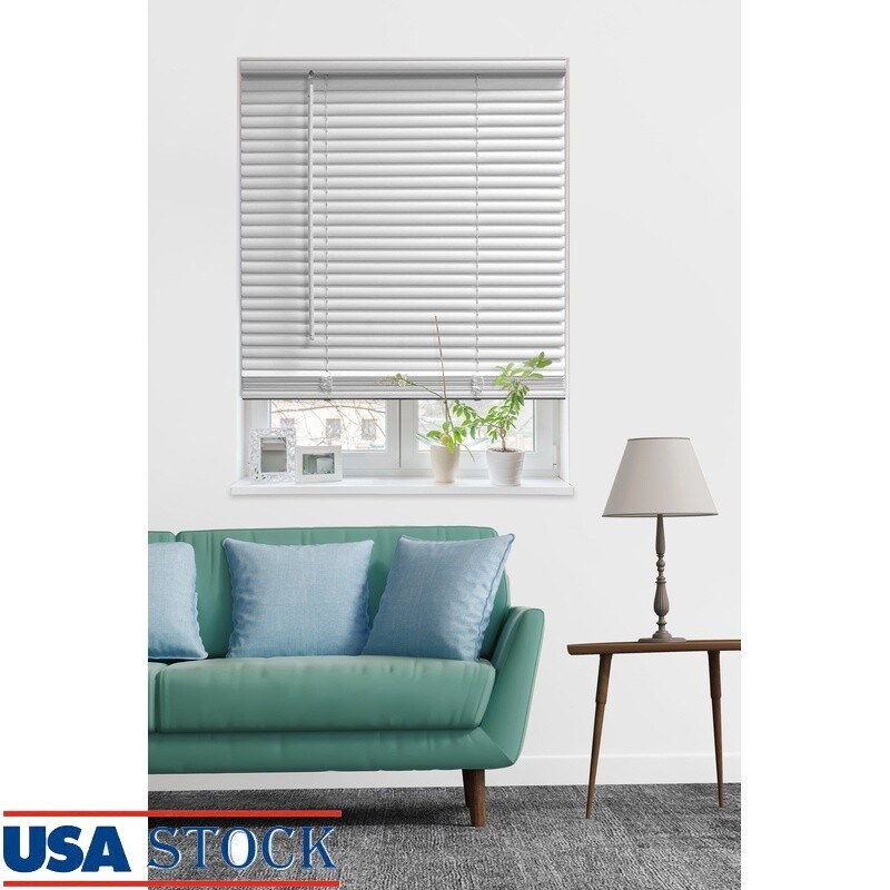 1″ Cordless Vinyl Room Darkening Horizontal Mini Blinds White 29″W x 48″L