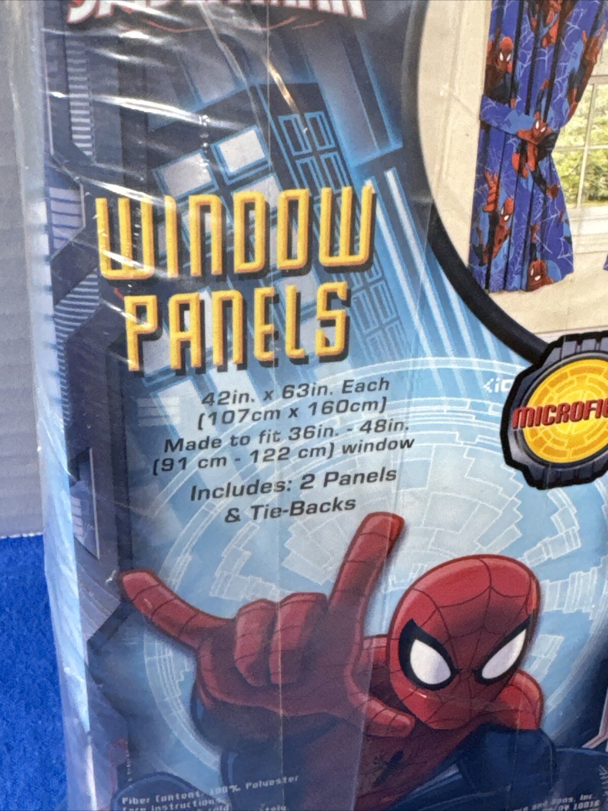 Jay Franco & Sons Marvel Spiderman 42″ x 63″ Curtain Panel Pair w Tiebacks New