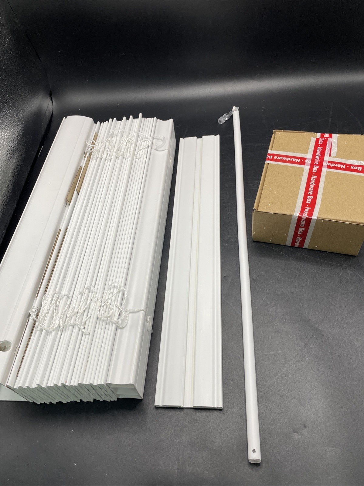White Cordless Premium Faux Wood blinds with 2in. Slats – 15.5 in. W x 48 in.
