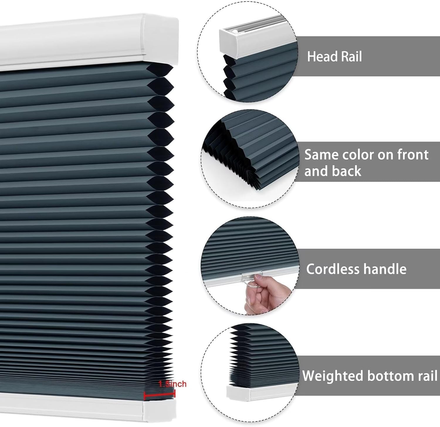 Changshade CUSTOM CUT Blackout Honeycomb Window Shades Cellular Shades – Cordles