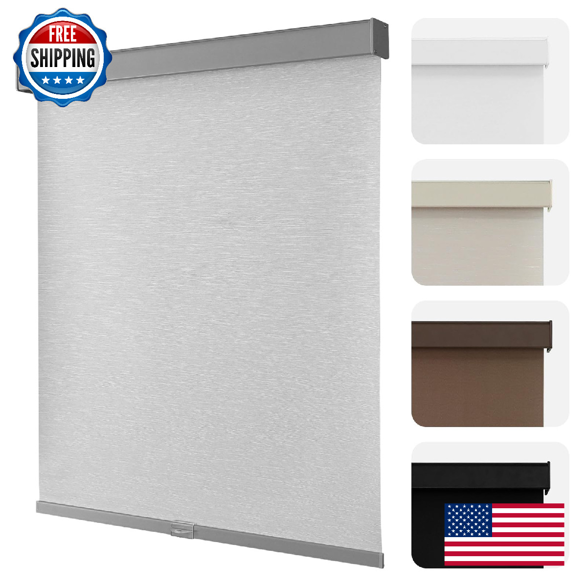 Joydeco 100 Blackout Roller Shades Cordless Blinds For Windows Free-Stop Shades