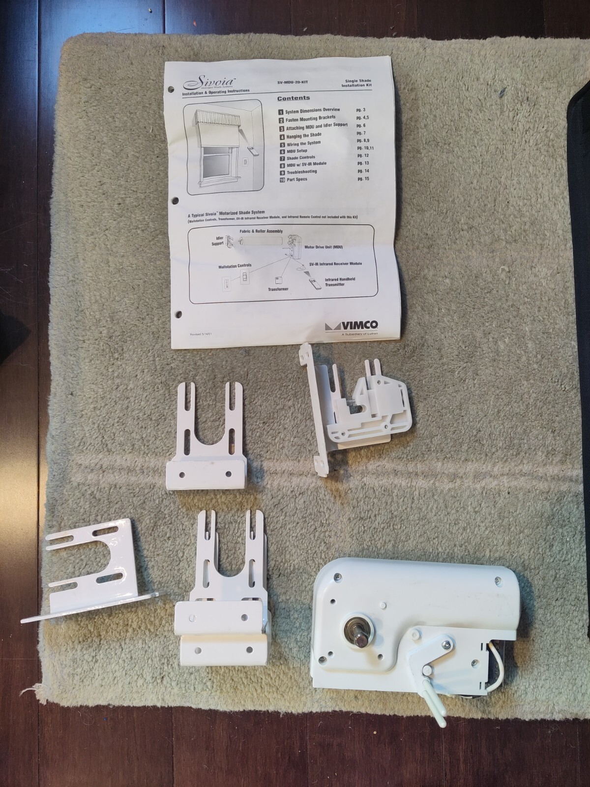 Vimco Sivoia Lutron Shade Motor Sv-mdu-20-kit