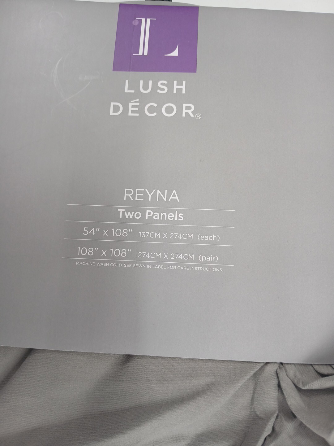 2 Panel Set Pair Reyna Ruffle Window Curtain (54″ W x 108″ L) Gray
