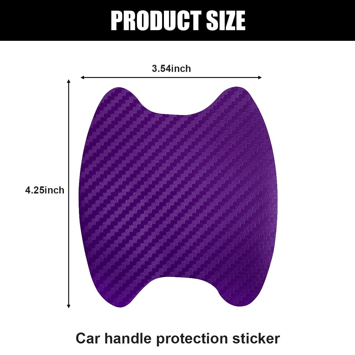 4 Pcs Universal 3D Carbon Fiber Car Door Handle Paint Scratch Protector Sticker