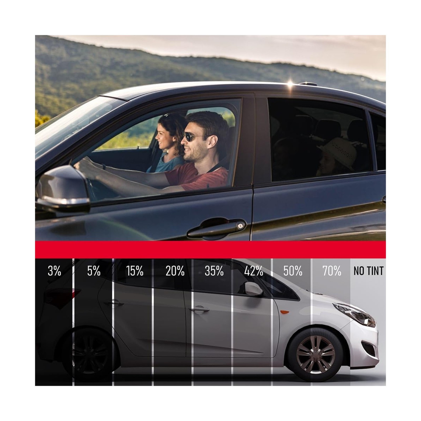 United Window Tint 24″In 100’Ft Nano Carbon 2Ply Charcoal 20% VLT – Clear Pol…