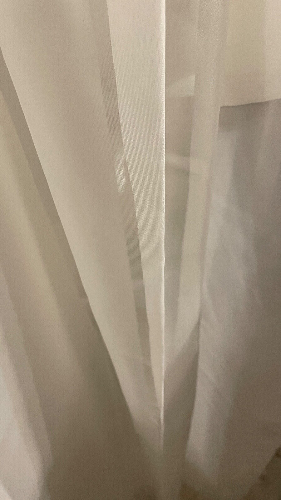Window Curtain Panel Sheer Ivory Plain 56″ W X 83″ L Good Condition