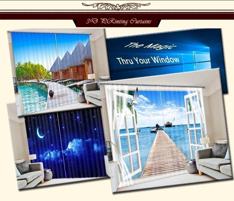 Galaxy Shining Star 3D Blockout Photo Curtain Print Curtains Drape Fabric Window