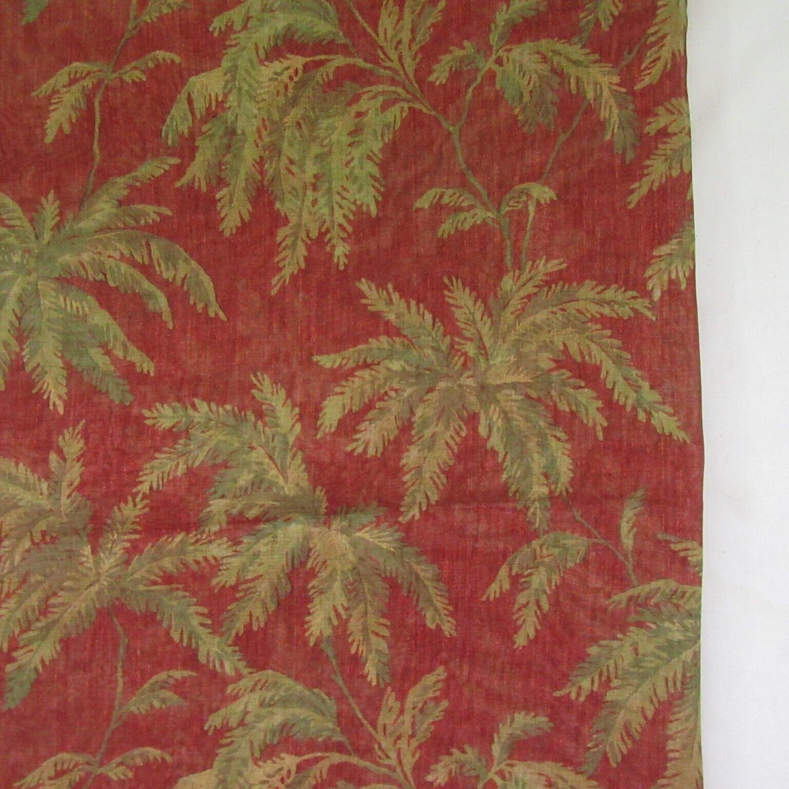 American Living Island Sheer Cinnabar Tropical Palms Scarf Valance