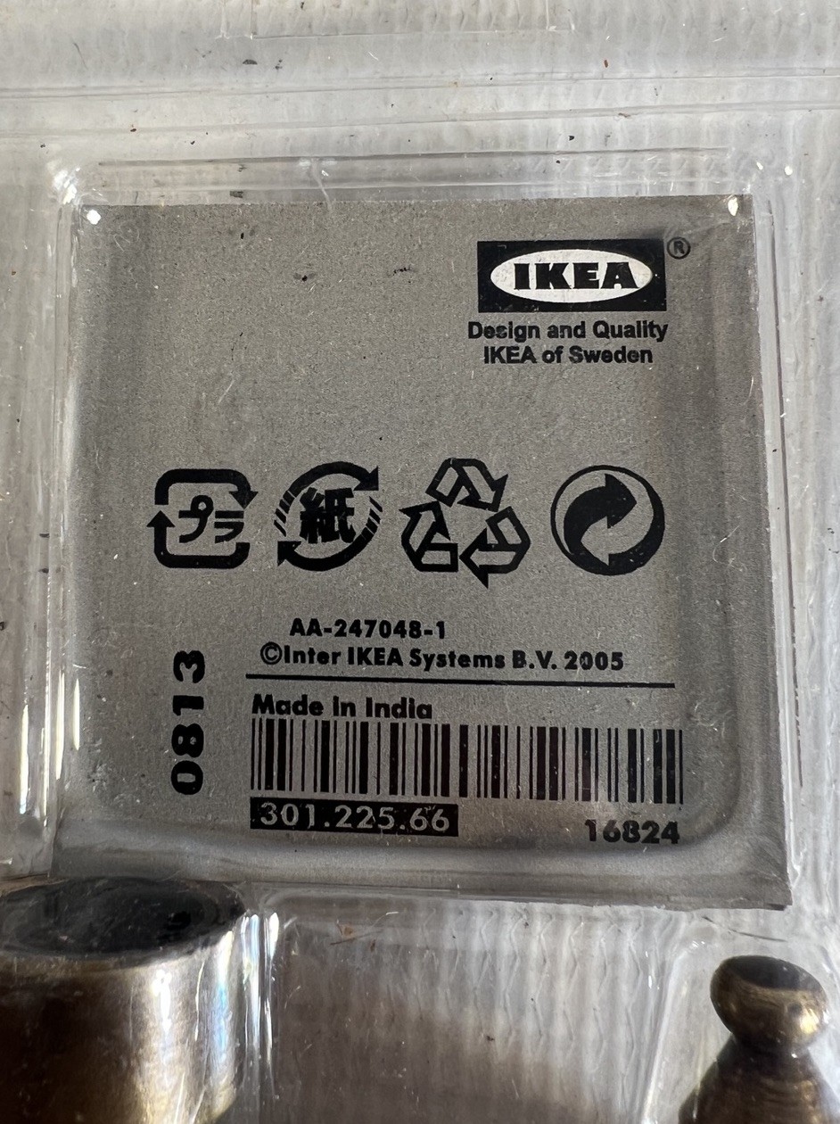 Lot Of 6 New IKEA Index Gava Gold Golden Brass Bronze Curtain Rod Cap