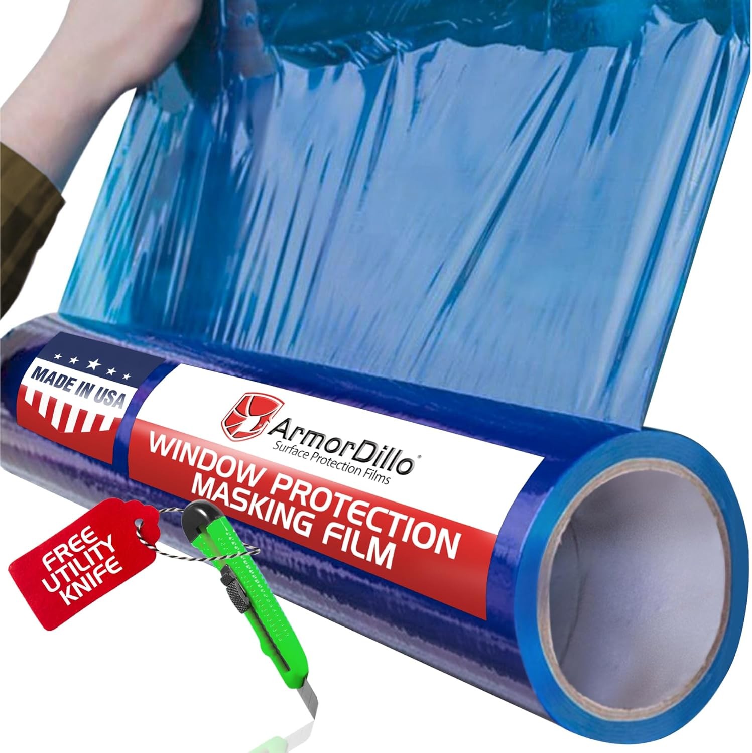 Window Protection Film – 1 Roll – 24″ x 200′ Blue Surface
