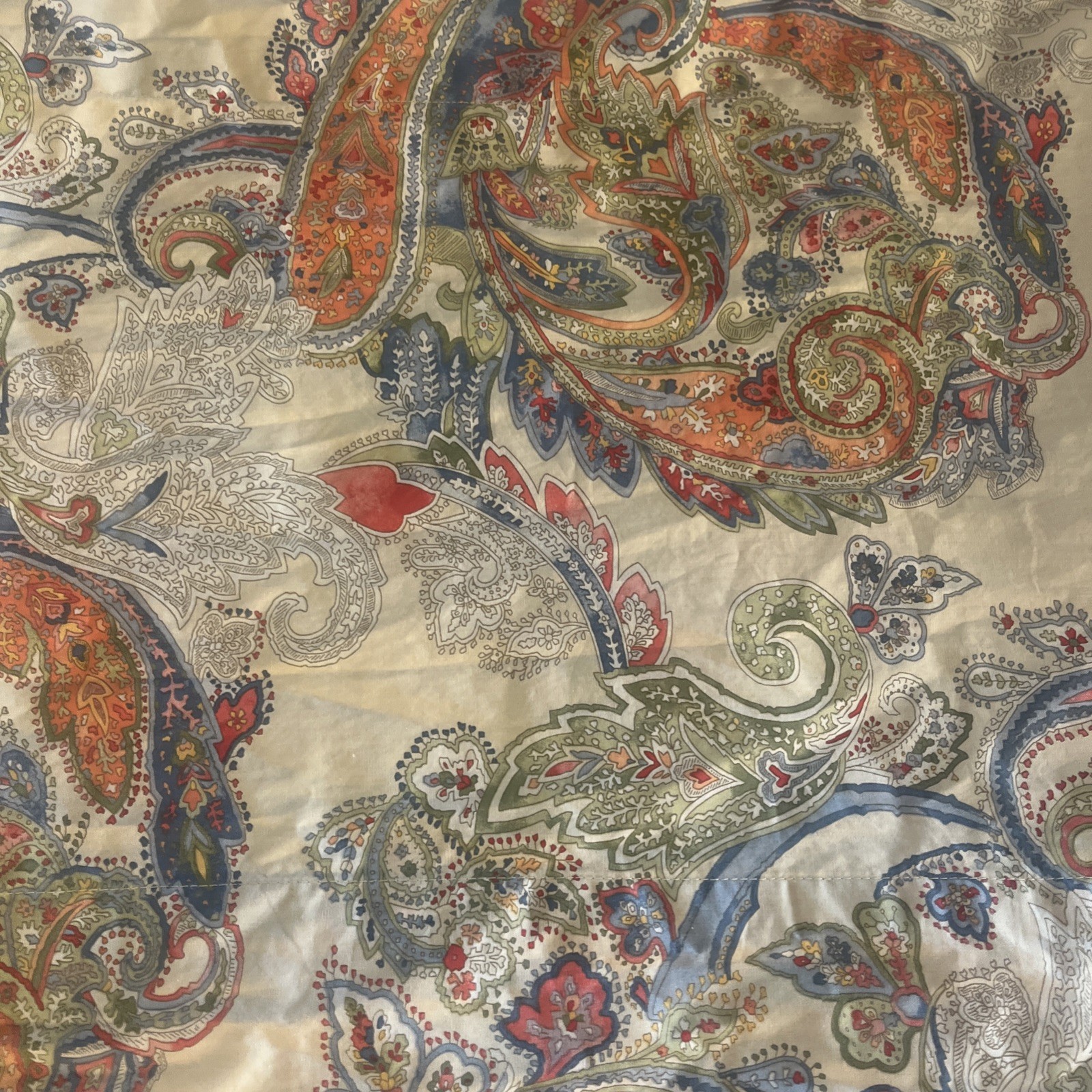 Chaps Home Coral Sands Valance, Blue, Orange, Green Paisley