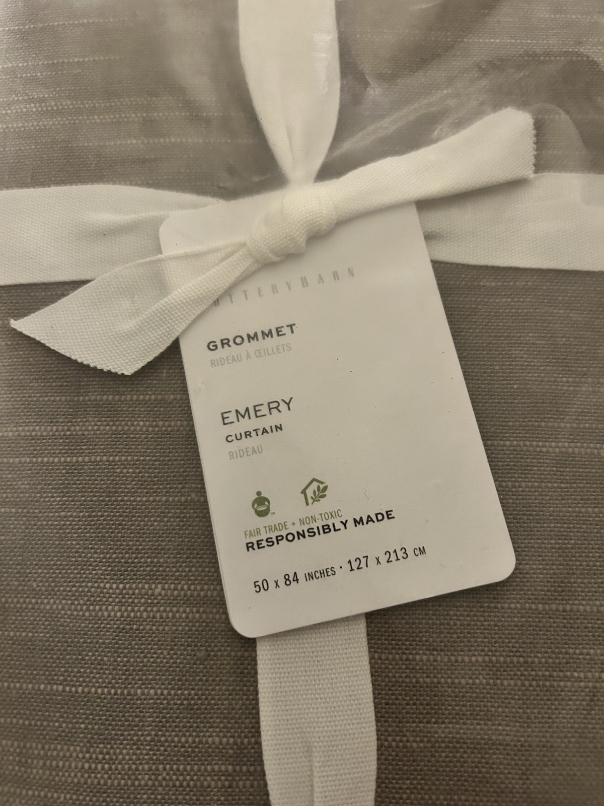 Pottery Barn Emery Grommet 50x84in Cotton Lined Curtain – Flagstone – 2 Panels