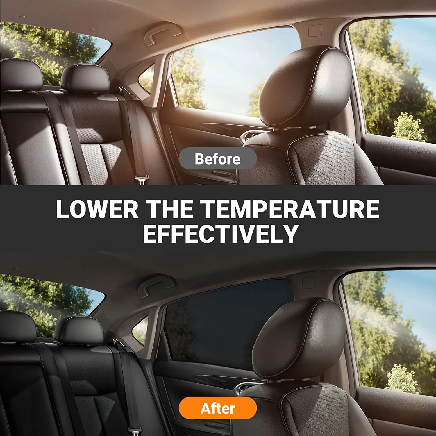 Car Window Shade, Rear Stretchable Breathable 26.4”H x 51.2”L For Most Vehicle
