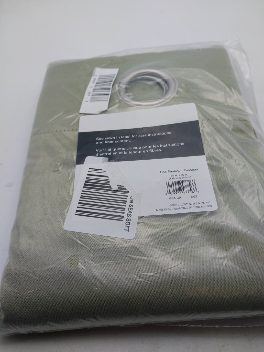 Sun Zero Panel Curtain Grommet 54in x 95in Sage Green
