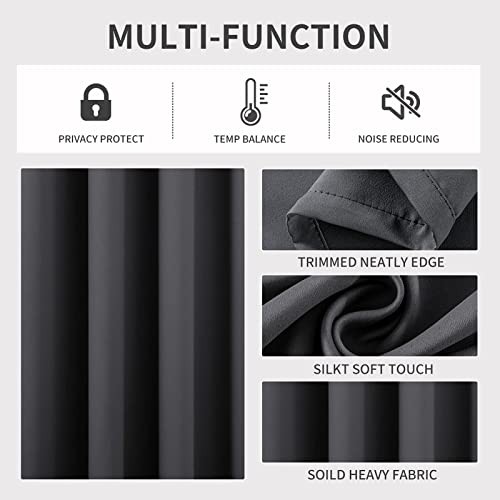 Joydeco Blackout Curtains 72 Inch Length 2 Panels Set, Thermal Insulated Long