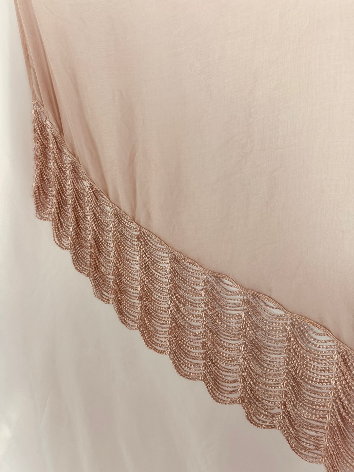 Peri Homeworks Collection Sheer Scarf Valance – Crochet Lace Trim 56”x 24”