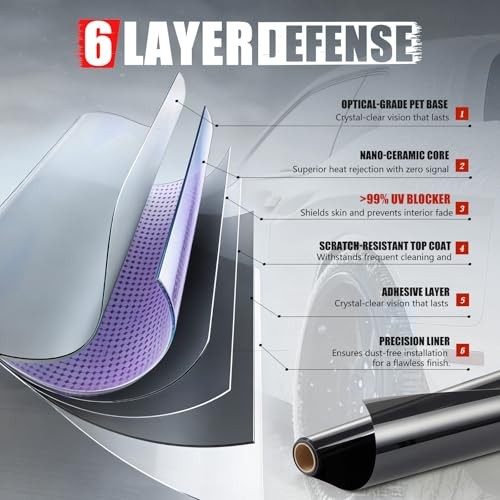 Ceramic Car Window Tint Film 35% VLT, 24″ x100FT 24 IN X 100 FT 35 Percent