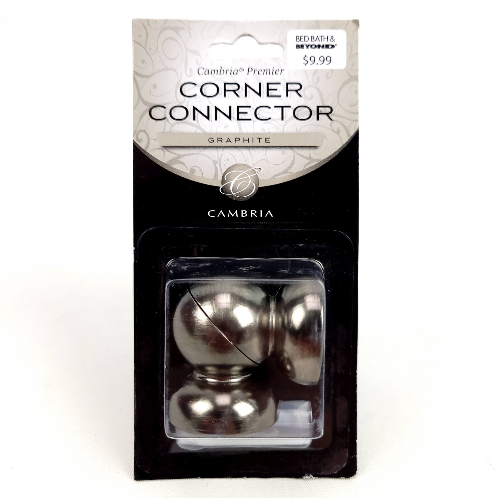 Cambria Premier 1 1/8″ Curtain Rod Corner Connectors Set Of 2 Graphite
