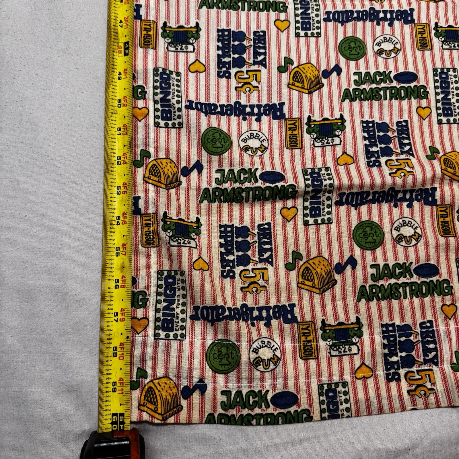 Vintage Jack Armstrong FrenchDoor Curtains 60×20.5 RetroNovelty Panels Set of 2