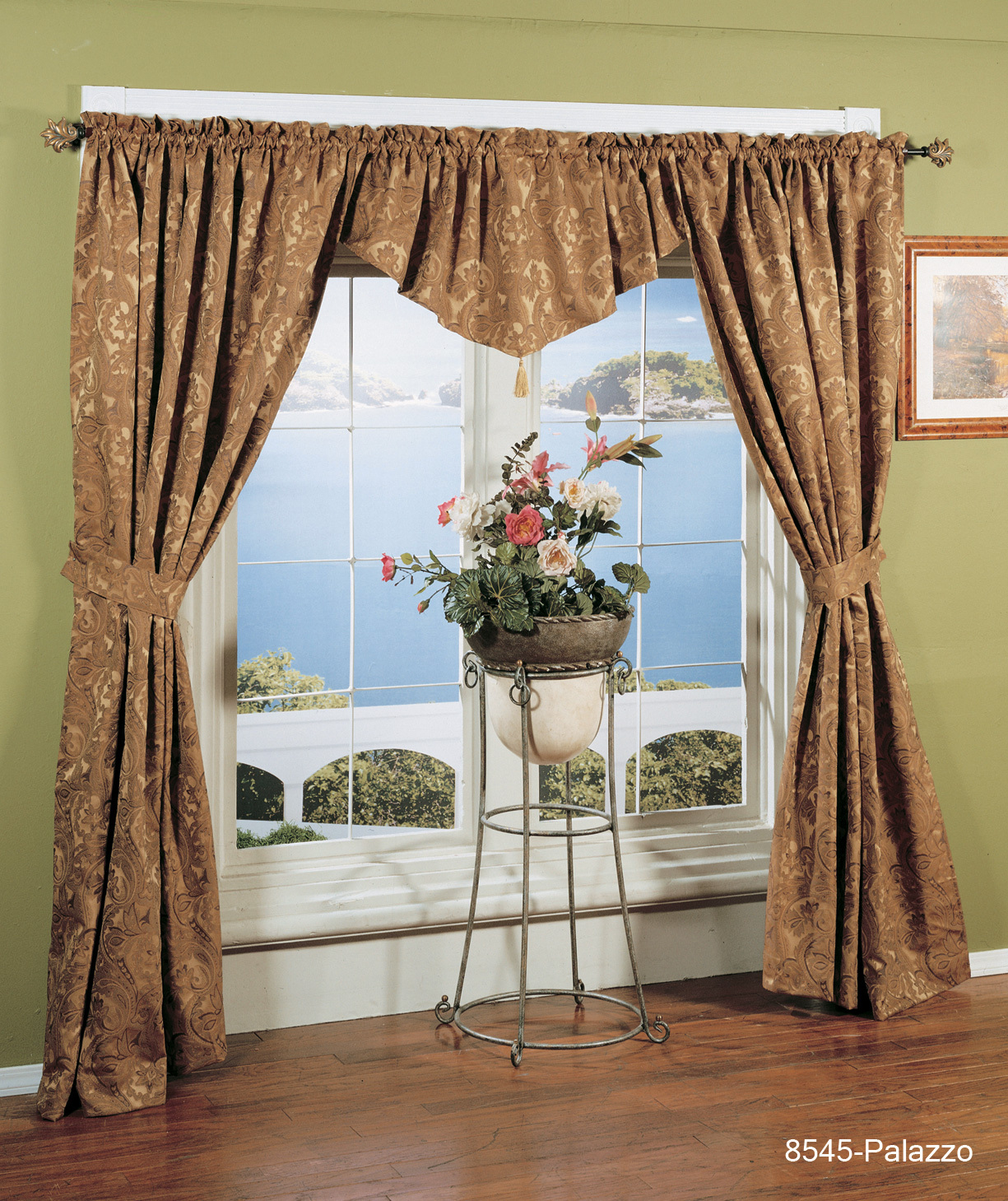 Window in a Bag Curtain Panel Set 5PCS Jacquard Palazzo #8545 Creative Linens