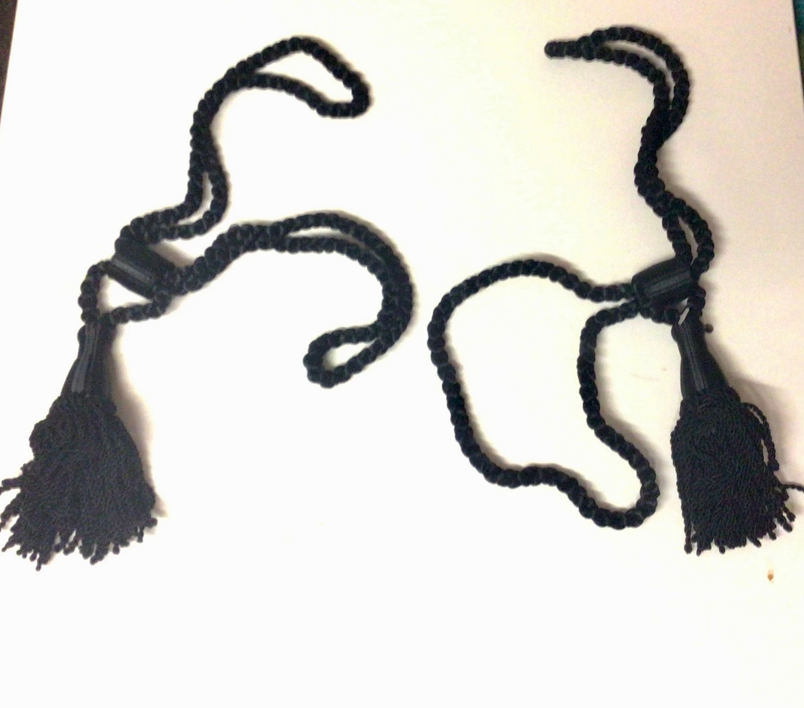 TR01 2 Black 24″ Curtain Tiebacks 5-1/2″ Tassels