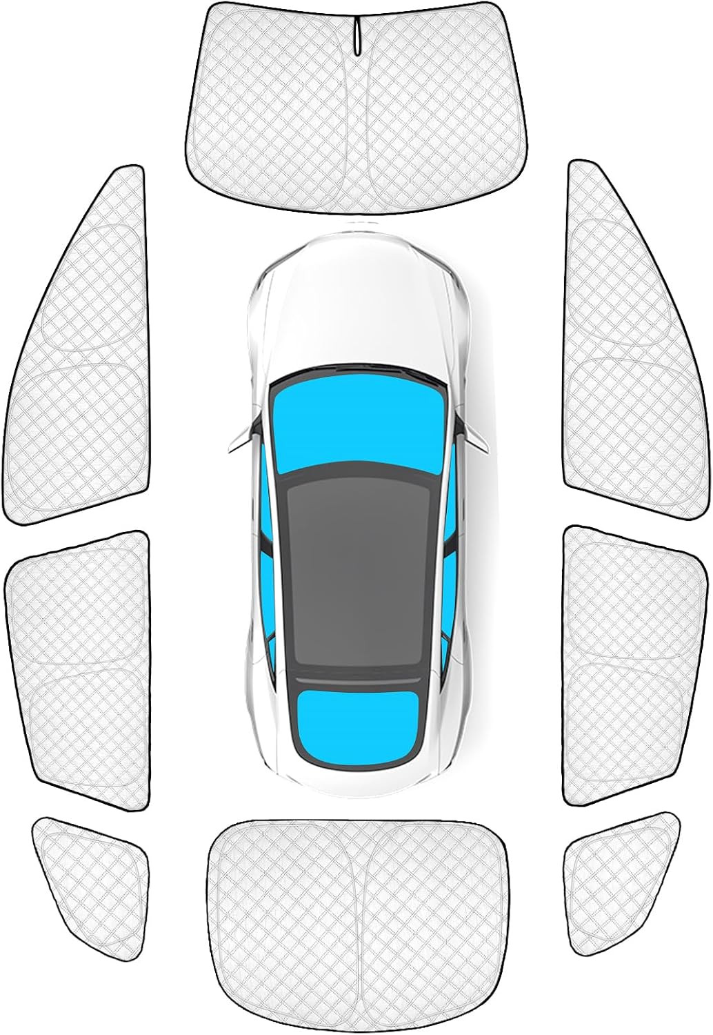 8Pcs Thicken Sun Shades for Tesla Model S 2012-2025(Not for Plaid or Long Range)