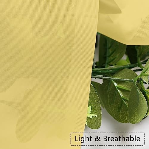 Sheer Valances for Windows 2 Pack, 42Wx14L 42″W x 14″L (Pack of 2) Yellow