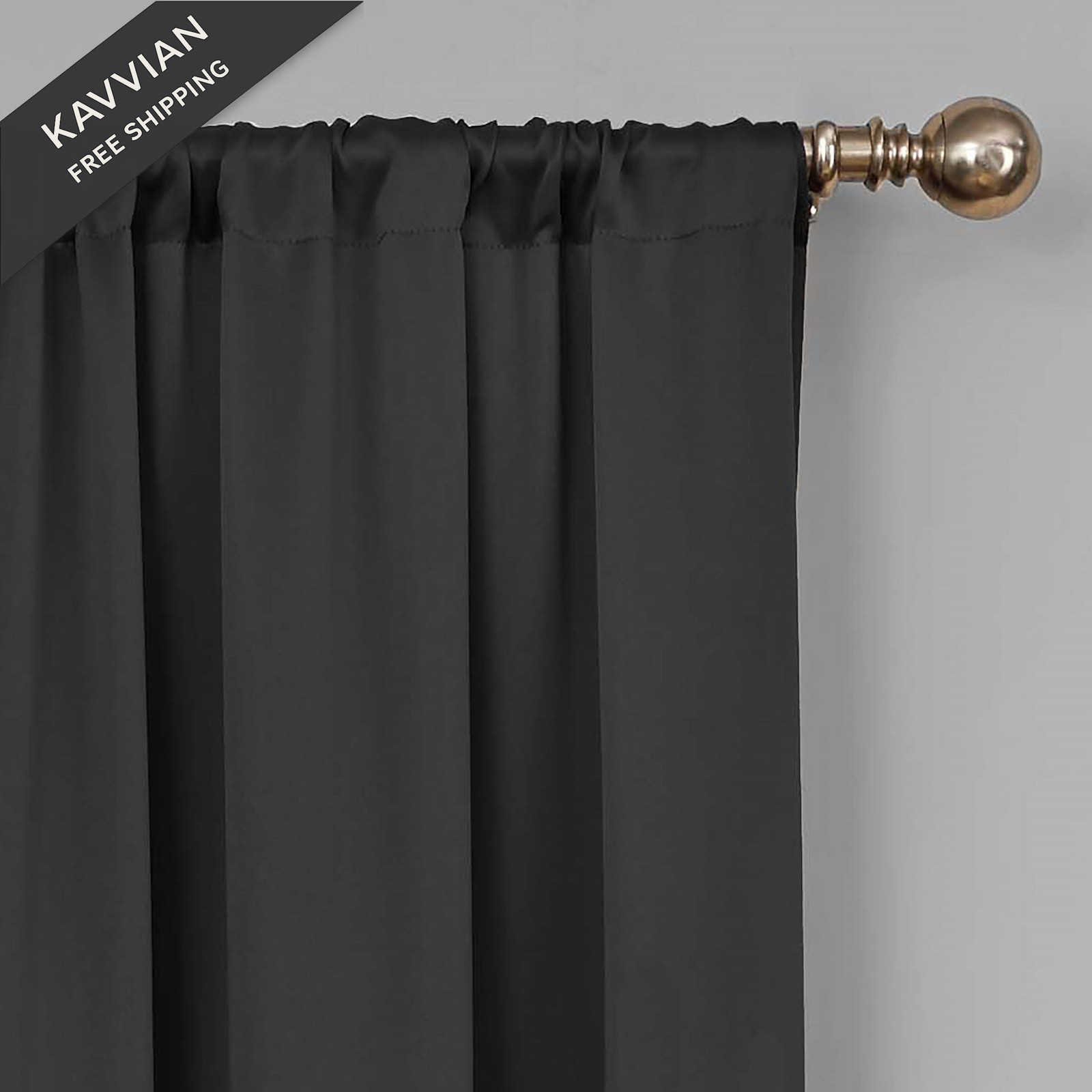 Eclipse Solid Thermapanel Pair, Room Darkening 26″W x 84″L (Pack of 2), Black