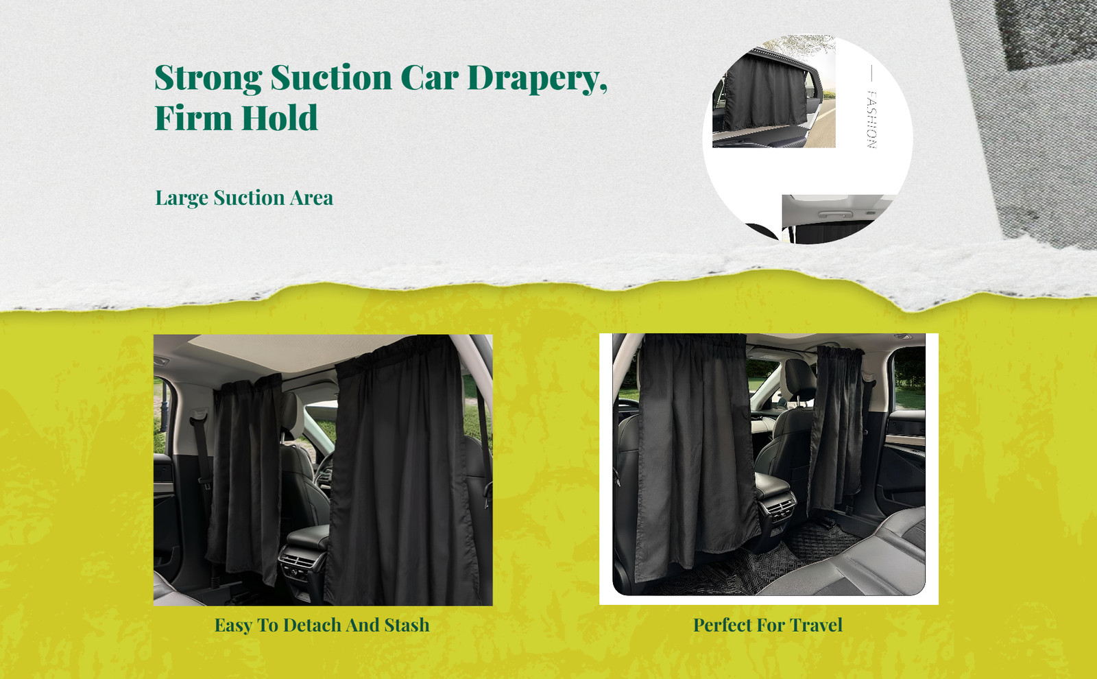 Car Window Shade, Opaque Privacy Screen, Suction holder Installation, Sun