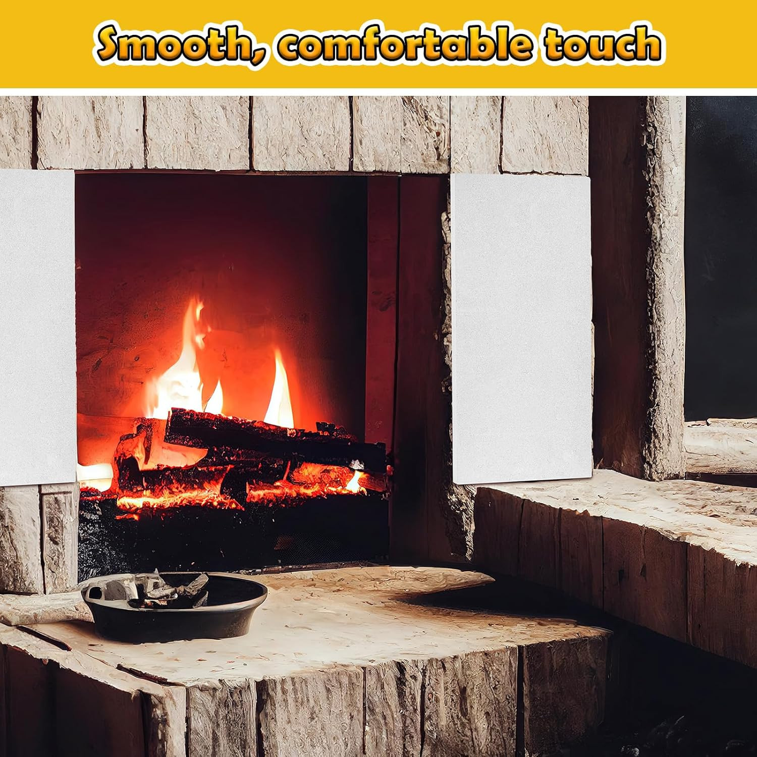 4 Pcs Fireplace Refractory Panels 11.75 X 21 X 0.5 Inches Baffle Board for Wood