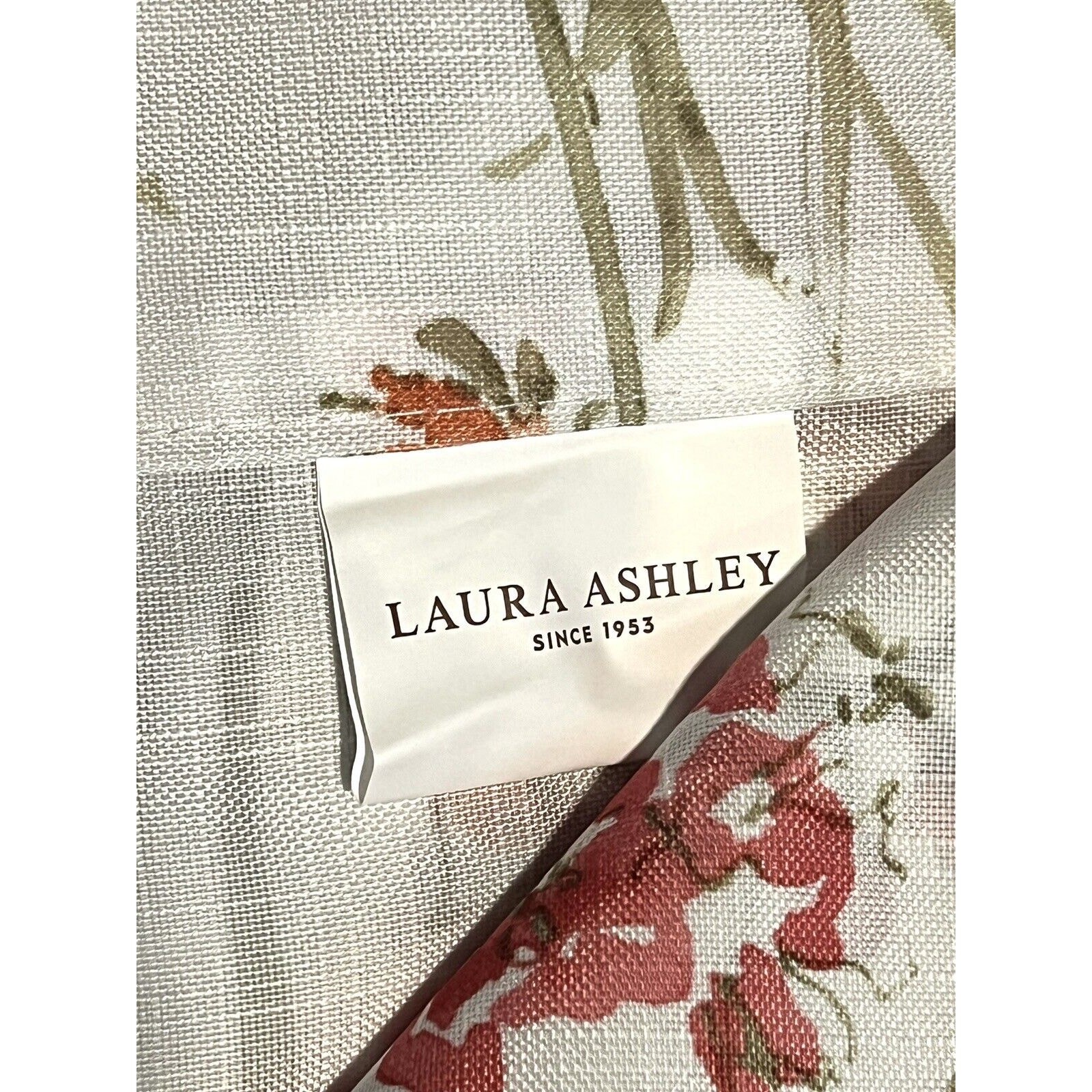LAURA ASHLEY Wild Meadow Floral Window Curtains 2 Panels 38×96” Orange Blue Pink