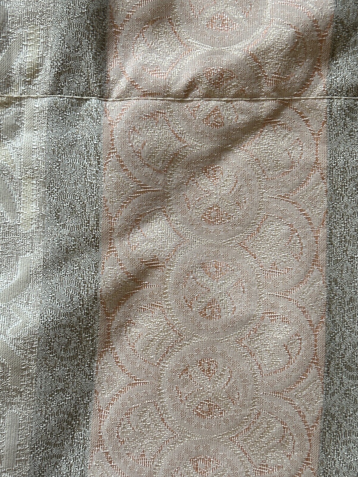 4 Valance Panels Multi color Pink gray white Floral Double Rod Pocket Lined