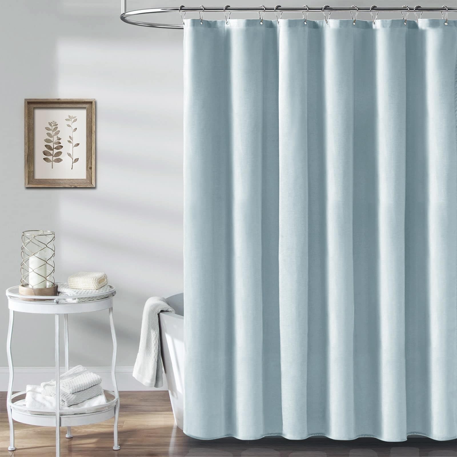 BTTN Extra Long Shower Curtain – 72×96 Inch Long Linen Textured Heavy Duty Fa…
