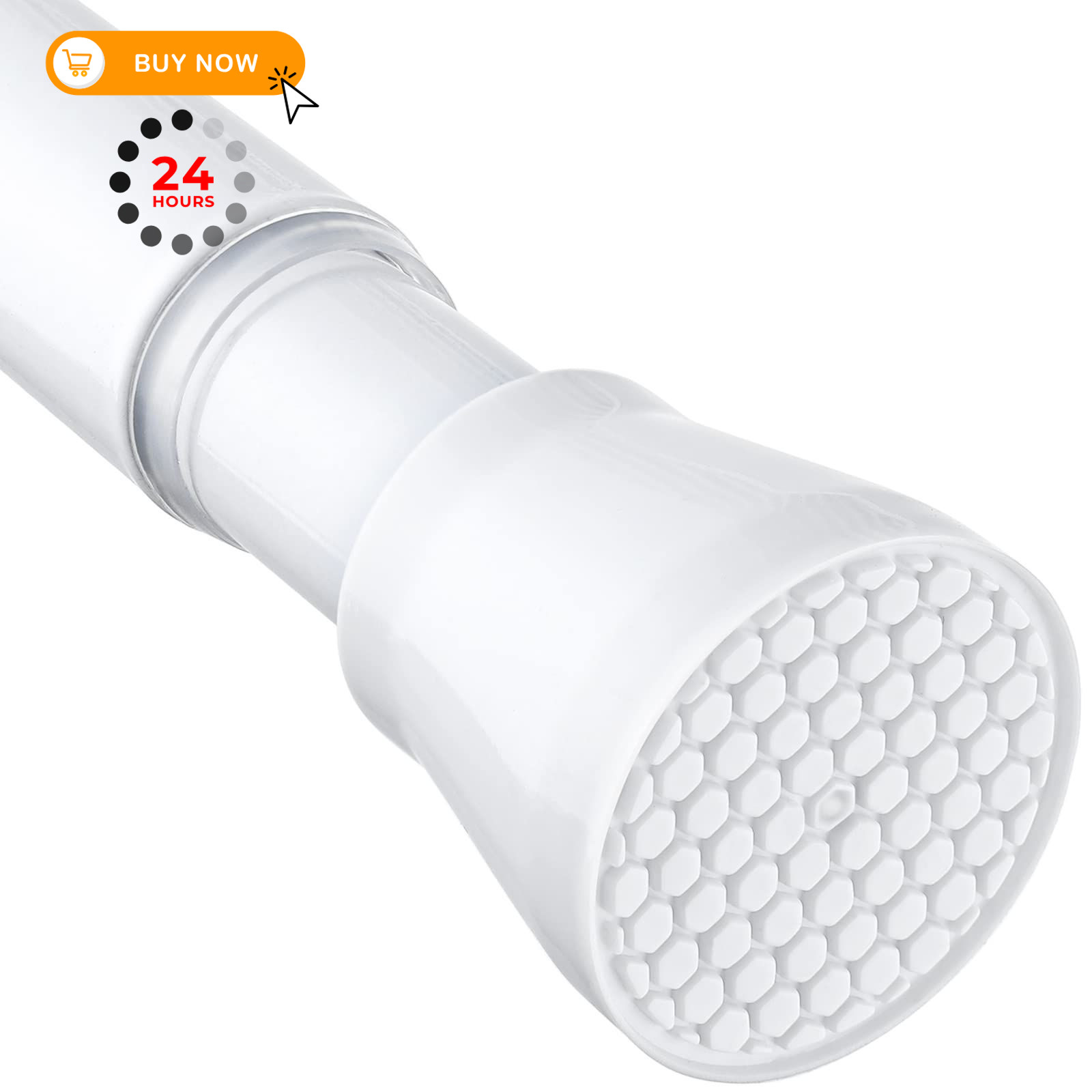 White Tension Curtain Rod for Windows 28 to 48 inch, 28-48 inches-1P,