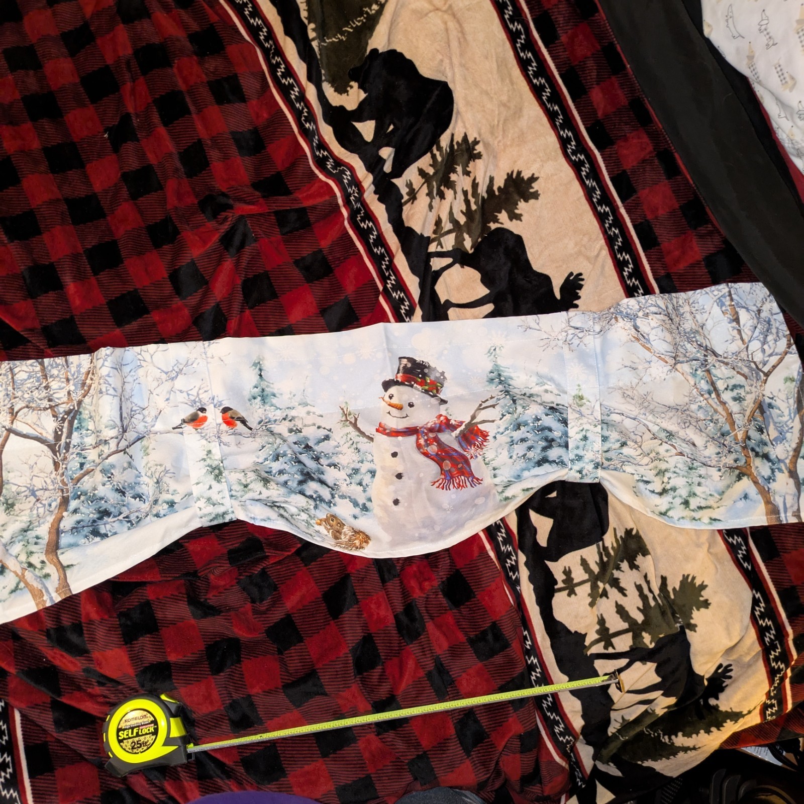 Snowman Valance, Gathered, New, 12×35