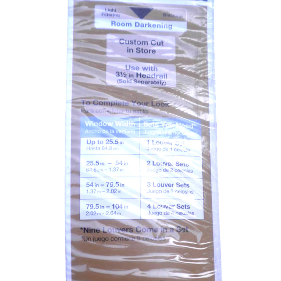Replcmnt Crown Alabaster Room Darkening, Louvers, 3.5 in. W x 76.75 in. L (9-Pk)