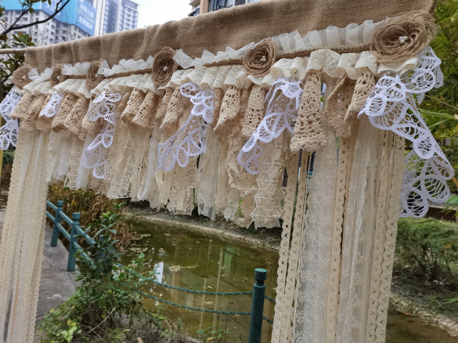 Rustic Vintage Unique Bedroom Valance Burlap Kitchen Valance Curtain Wedding
