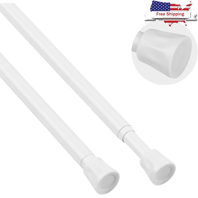 Tension Curtain Rod Adjustable 11-17in Suction Cup Design Strong Durable Support