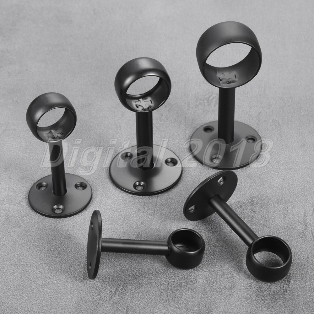2X Flange Rod Holder W/ Screw Curtain Rod Ceiling-Mount Bracket Support Hardware