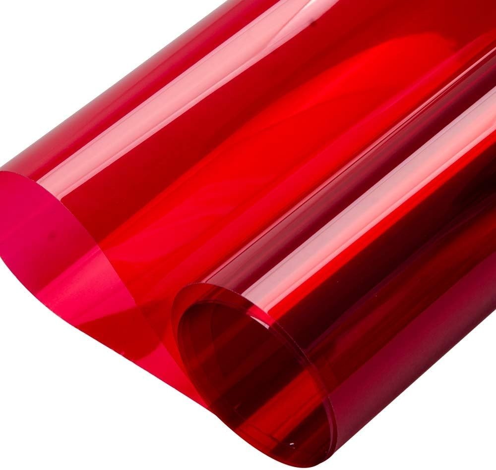 “Colorful Self-Adhesive Window Tint – Rose Red, UV & Heat Resistant, 17.7”x78.7”
