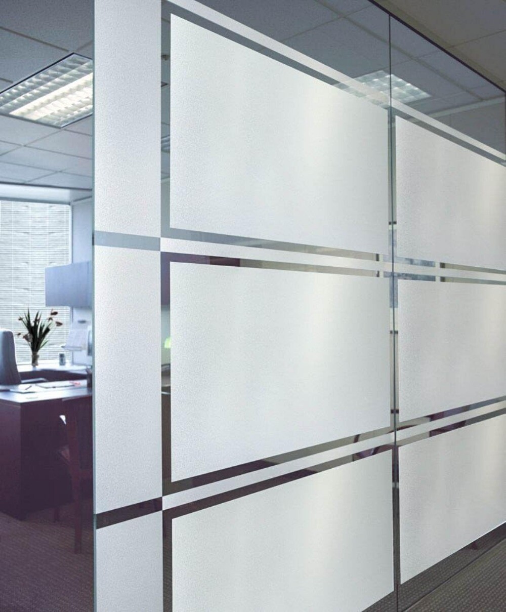 rabbitgoo Window Film Privacy Non-adhesive Tint Frosted Stained Glass Pure